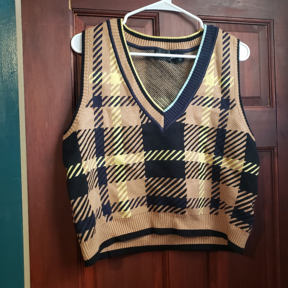 Gabrielle Union Gingham Sweater Vest